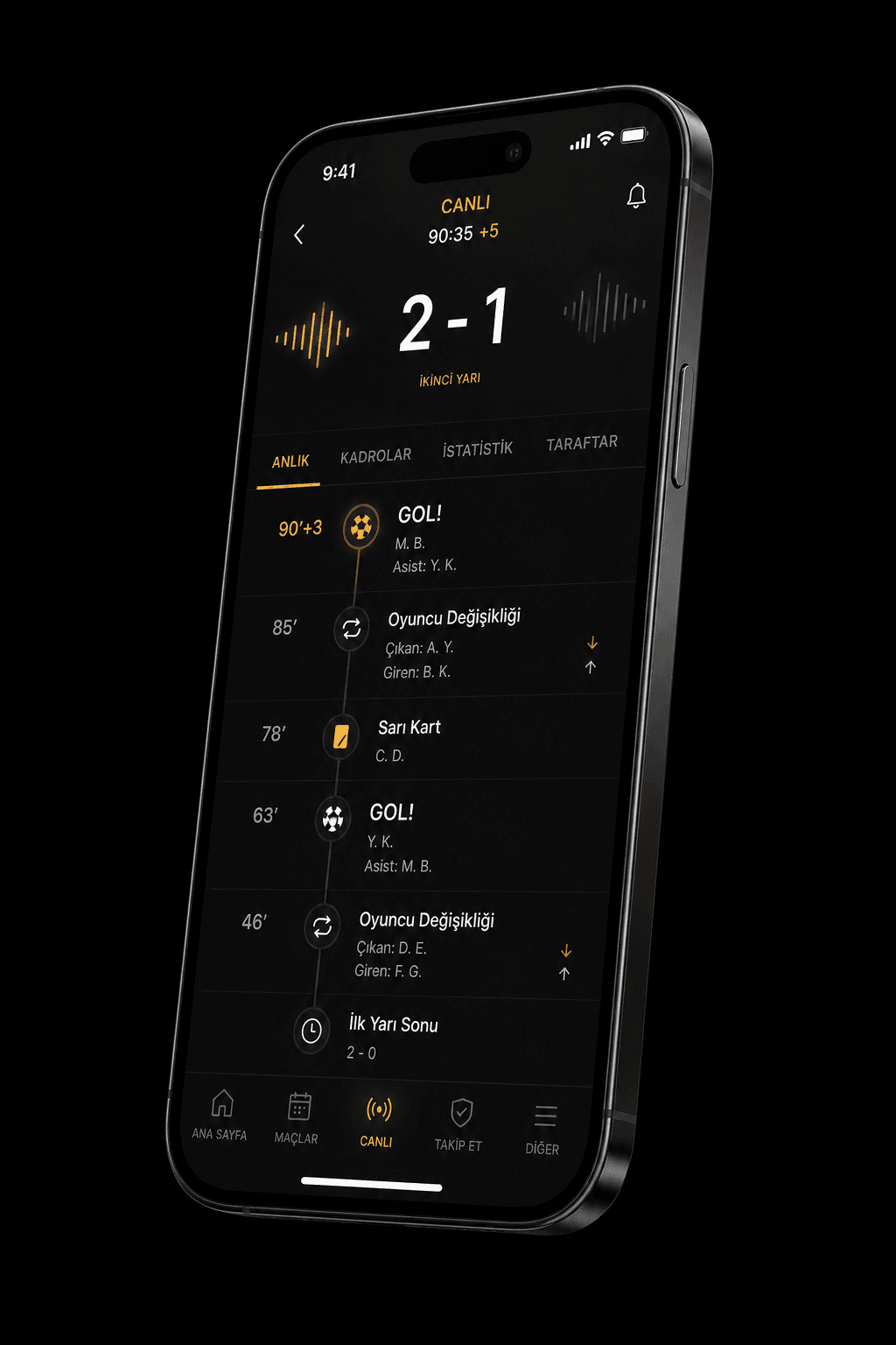 Taraftar App — Telefon maç